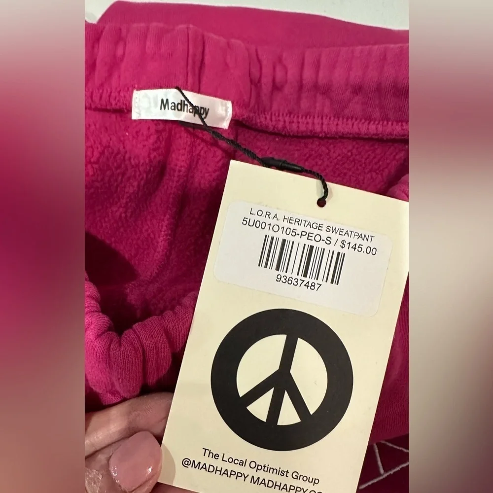 NWT Madhappy L.O.R.A. Heritage Sweatpants Local Optimist Running Association S